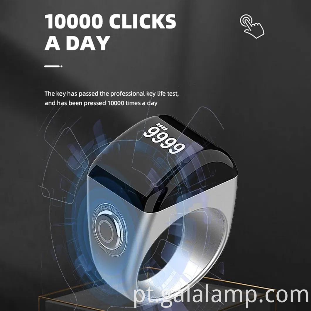 Anéis digitais inteligentes Tasbih - balcão de oração à prova d'água com tela OLED